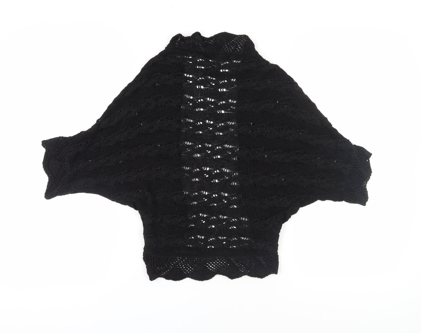 Michelle Nicol Women's Black Open-Knit Shrug, Size M