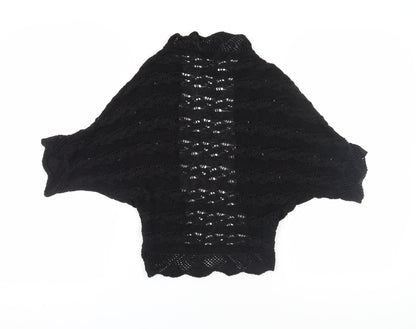 Michelle Nicol Women's Black Open-Knit Shrug, Size M