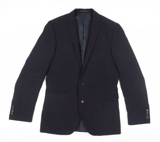 Mens UK Size 38 Vintage Regular Black Suit Jacket