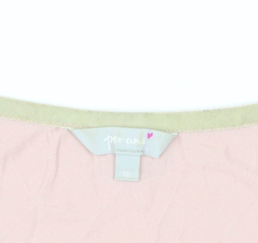 Womens UK Size 16 Marks and Spencer Pink Basic T-Shirt