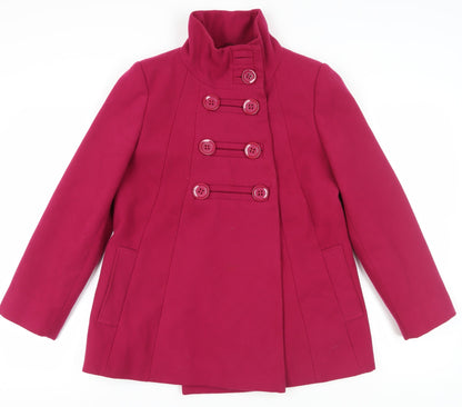 Womens UK Size 10 BHS Pink Pea Coat