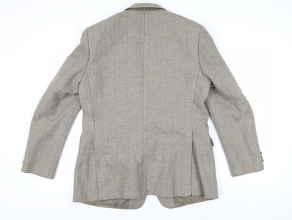 Four Seasons Men's Beige Tweed Blazer, 42R, Classic Fit