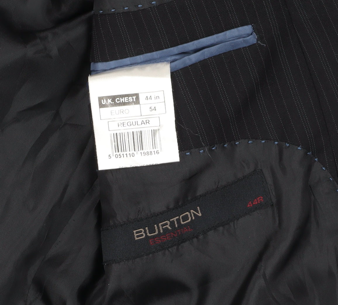 Mens UK Size 44 Burton Regular Black Suit Jacket