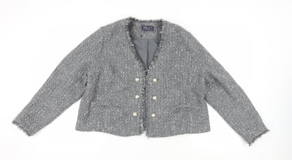 Marks and Spencer Women Grey Bouclé Suit Jacket Size 20