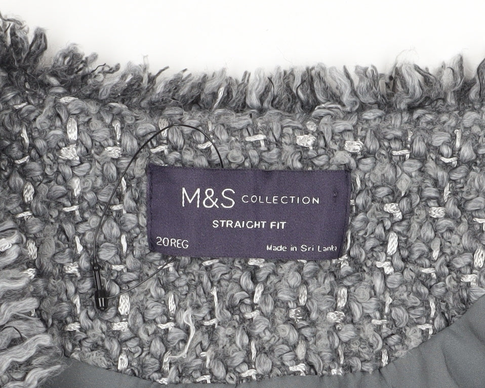 Marks and Spencer Women Grey Bouclé Suit Jacket Size 20