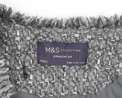 Marks and Spencer Women Grey Bouclé Suit Jacket Size 20