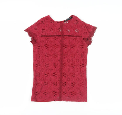 Womens UK Size 12 Dorothy Perkins Red Basic Blouse