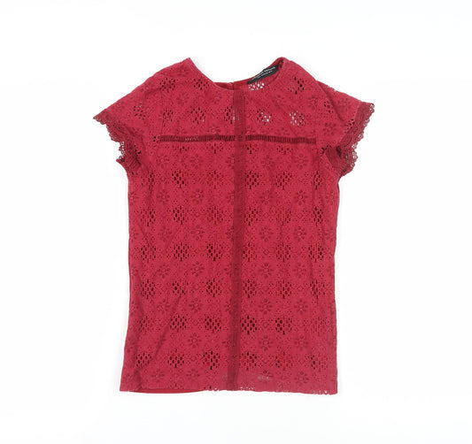 Womens UK Size 12 Dorothy Perkins Red Basic Blouse