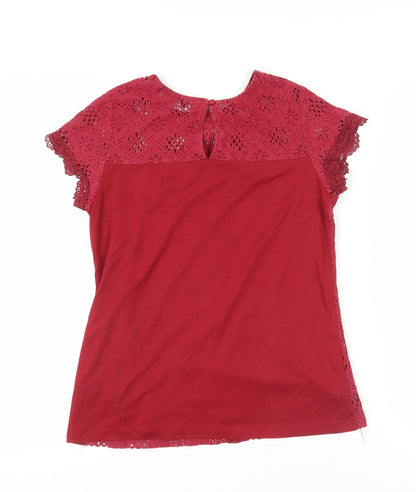 Womens UK Size 12 Dorothy Perkins Red Basic Blouse