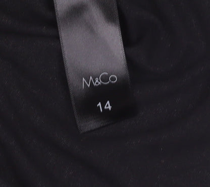 M&Co Women's Black Floral Camisole Blouse Size 14