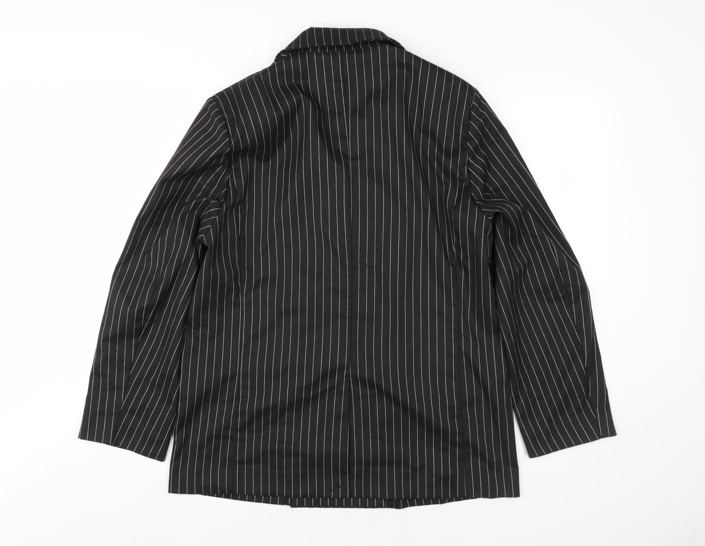 H&M Women's Black Pinstripe Suit Jacket Size 10