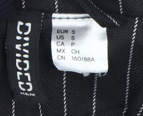 H&M Women's Black Pinstripe Suit Jacket Size 10