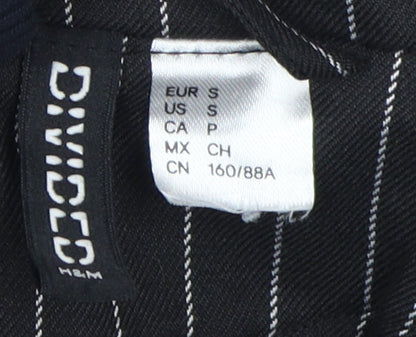 H&M Women's Black Pinstripe Suit Jacket Size 10