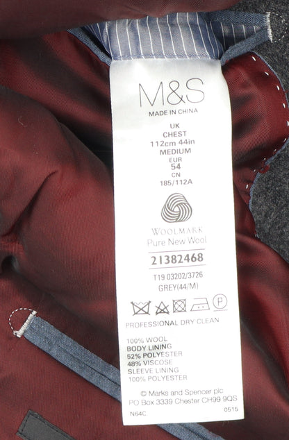 Mens UK Size 44 Marks and Spencer Regular Grey Suit Jacket