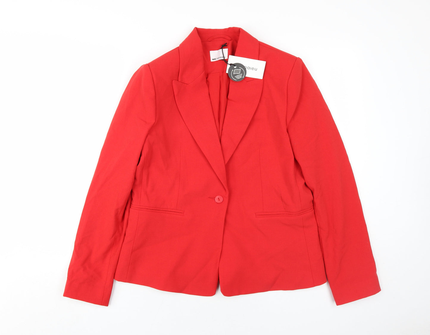 Camaieu Women's Red Blazer - Size 12, Business Wear