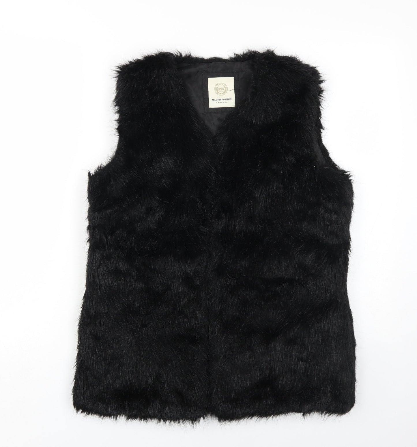 Malvin Women Black Gilet Size 10 Casual Sleeveless