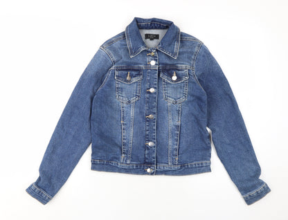 Lipsy Women's Blue Denim Jacket, Size 6, Casual Style