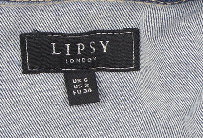 Lipsy Women's Blue Denim Jacket, Size 6, Casual Style
