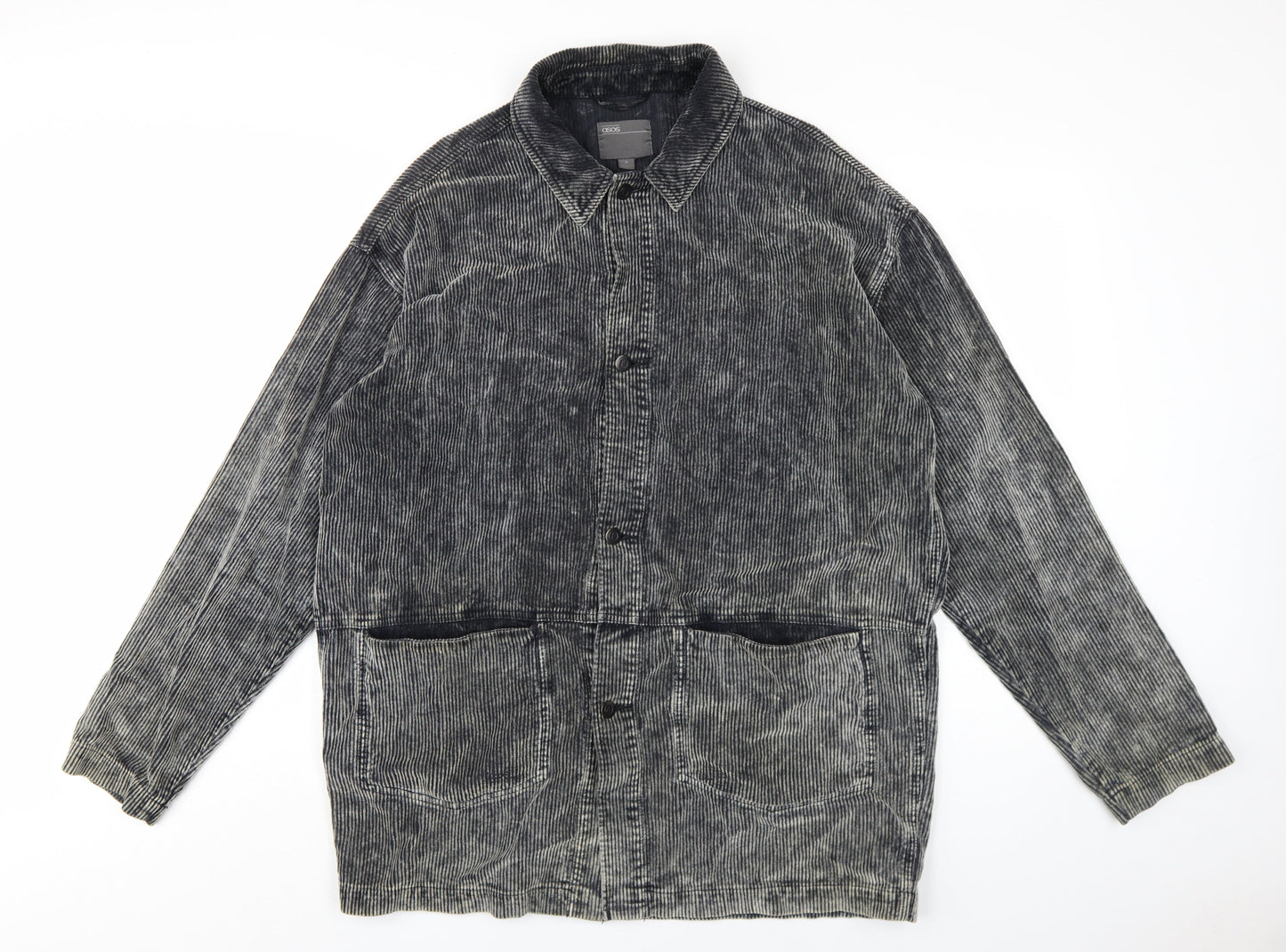 ASOS Men's Black Corduroy Jacket - Size M Relaxed Fit