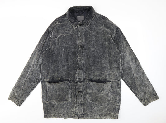 ASOS Men's Black Corduroy Jacket - Size M Relaxed Fit