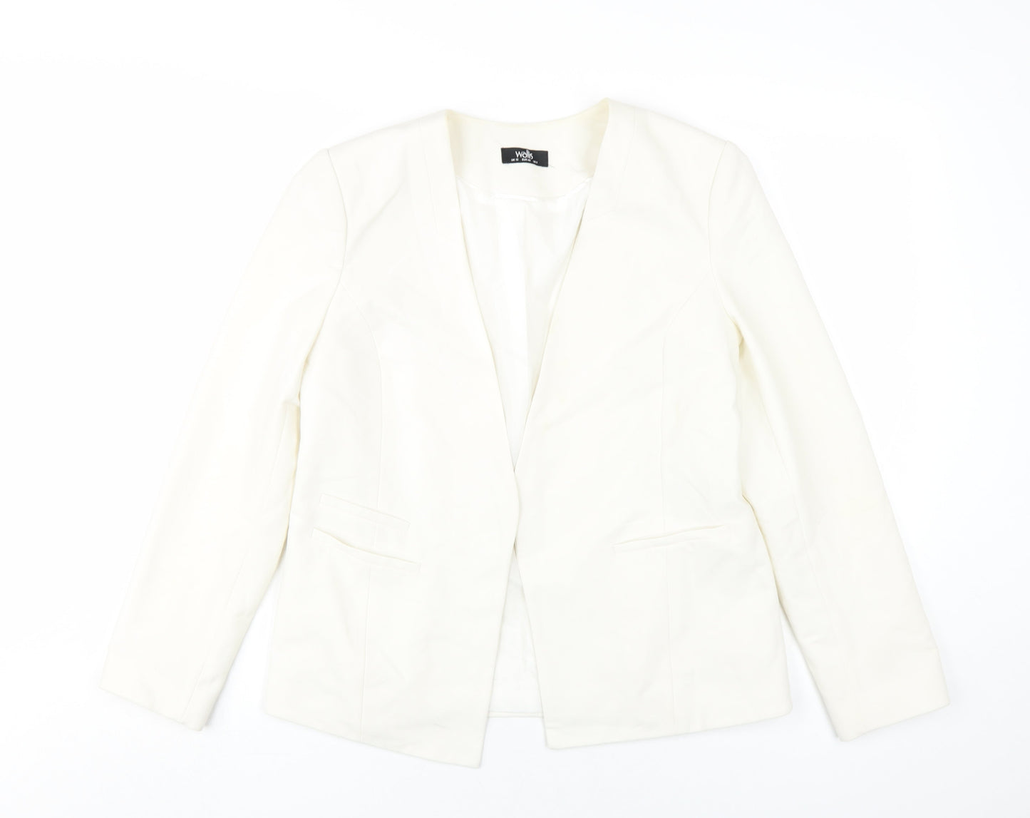 Womens UK Size 12 Wallis Ivory Basic Jacket