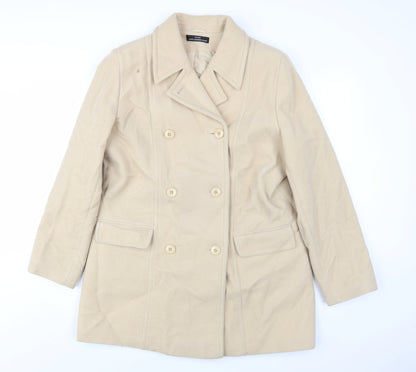 Womens UK Size 14 BHS Beige Pea Coat