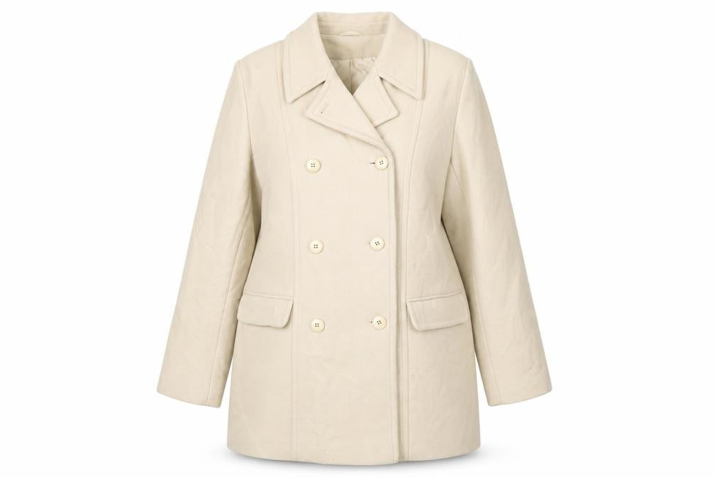 Womens UK Size 14 BHS Beige Pea Coat