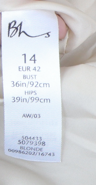 Womens UK Size 14 BHS Beige Pea Coat