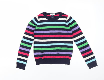 Gap Girls Striped Cotton Crew Neck Jumper XL