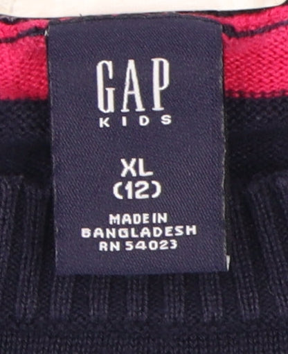 Gap Girls Striped Cotton Crew Neck Jumper XL