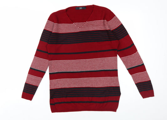 Womens UK Size M Isle Red Pullover Jumper