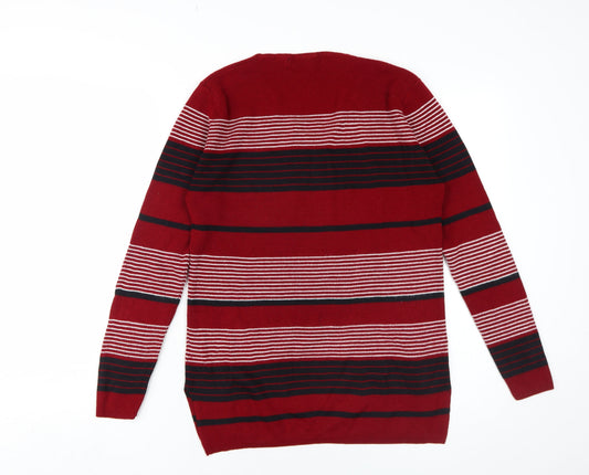 Womens UK Size M Isle Red Pullover Jumper