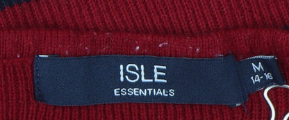 Womens UK Size M Isle Red Pullover Jumper
