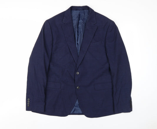 Mens UK Size 44 Moss Regular Blue Suit Jacket