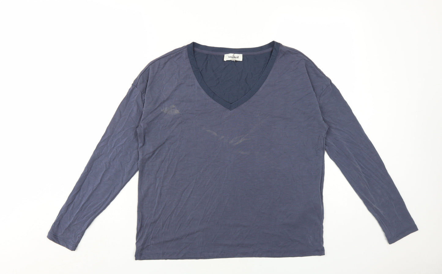 Womens UK Size L Soaked in Luxury Blue Basic T-Shirt