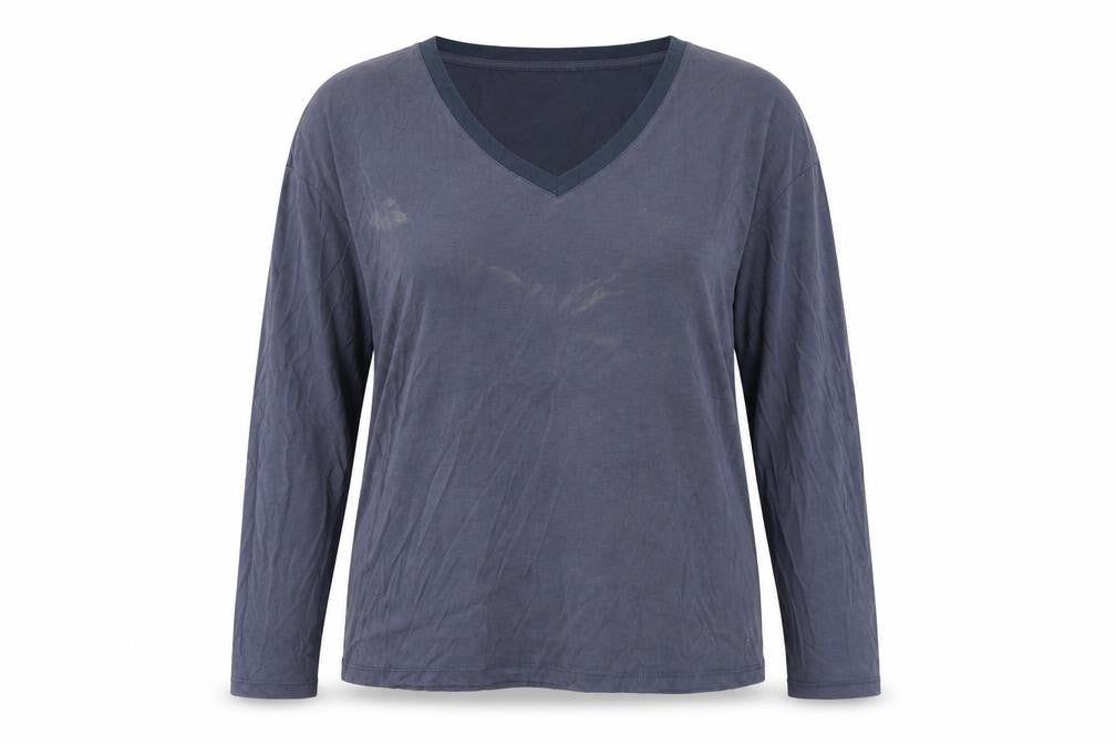 Womens UK Size L Soaked in Luxury Blue Basic T-Shirt