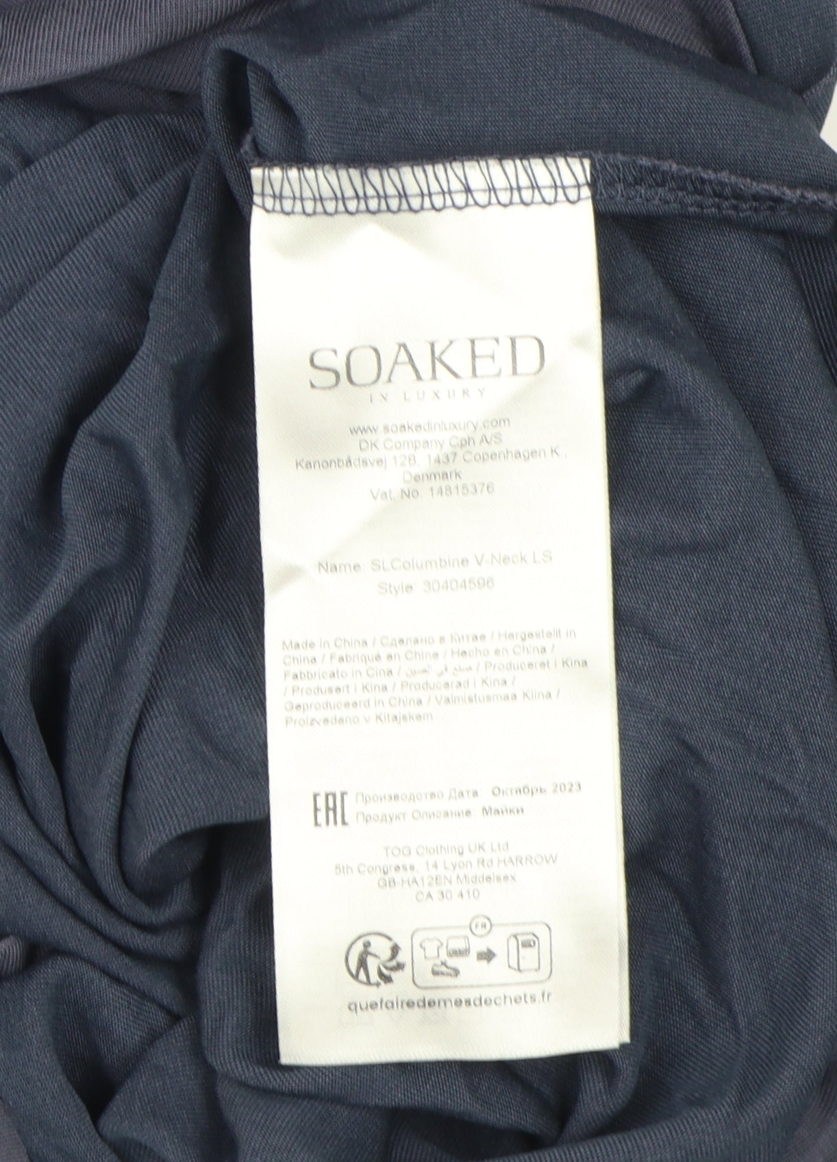 Womens UK Size L Soaked in Luxury Blue Basic T-Shirt