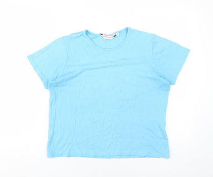 EWM Women's Blue Basic Cotton T-Shirt Size M