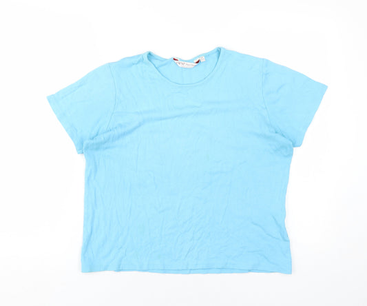 EWM Women's Blue Basic Cotton T-Shirt Size M