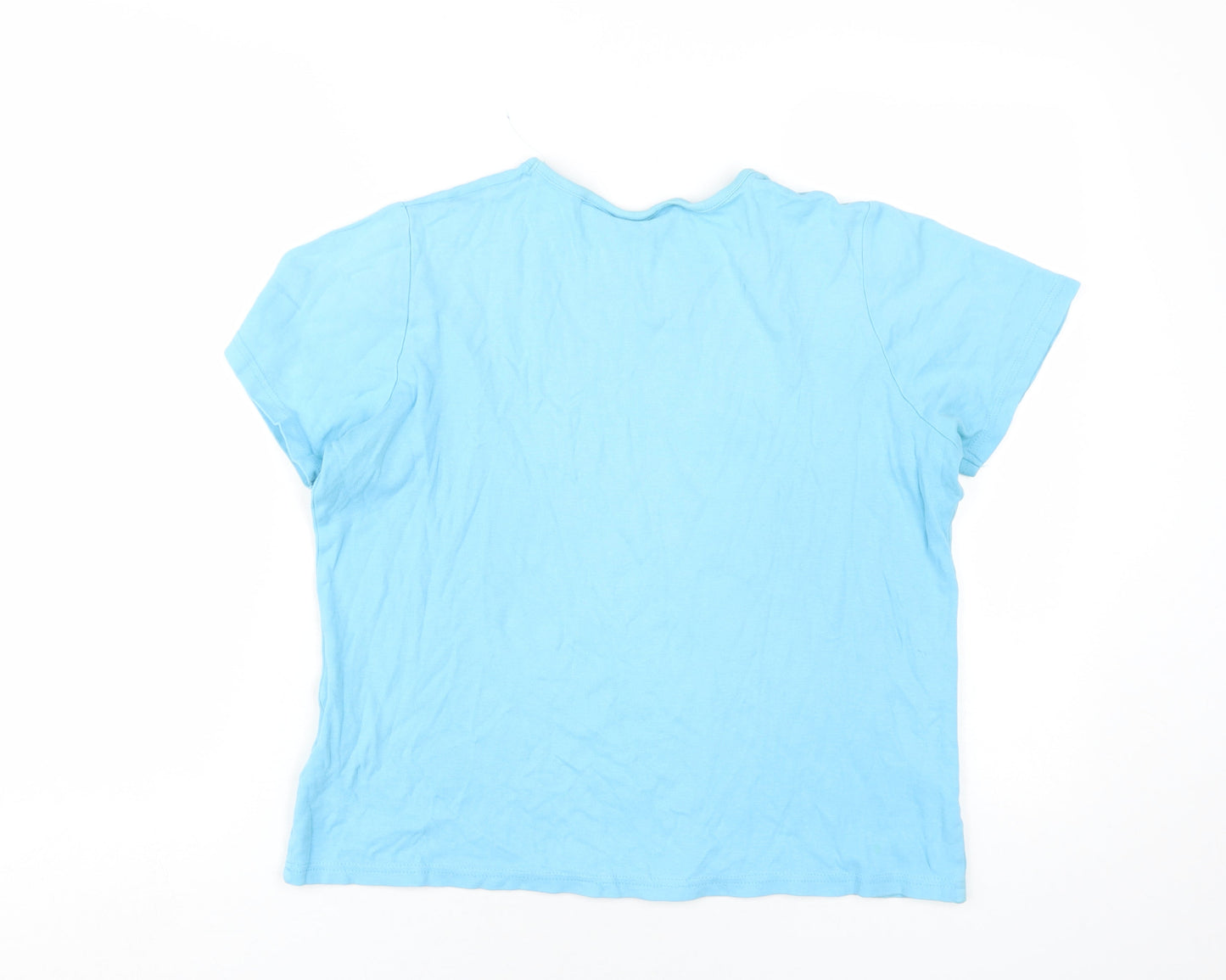 EWM Women's Blue Basic Cotton T-Shirt Size M