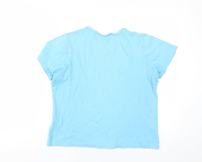 EWM Women's Blue Basic Cotton T-Shirt Size M