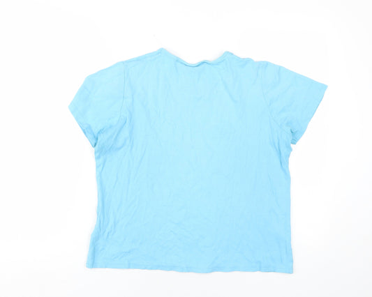 EWM Women's Blue Basic Cotton T-Shirt Size M