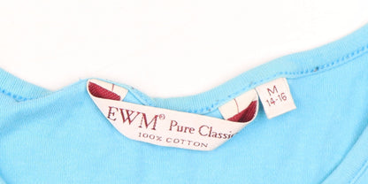 EWM Women's Blue Basic Cotton T-Shirt Size M