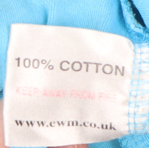 EWM Women's Blue Basic Cotton T-Shirt Size M