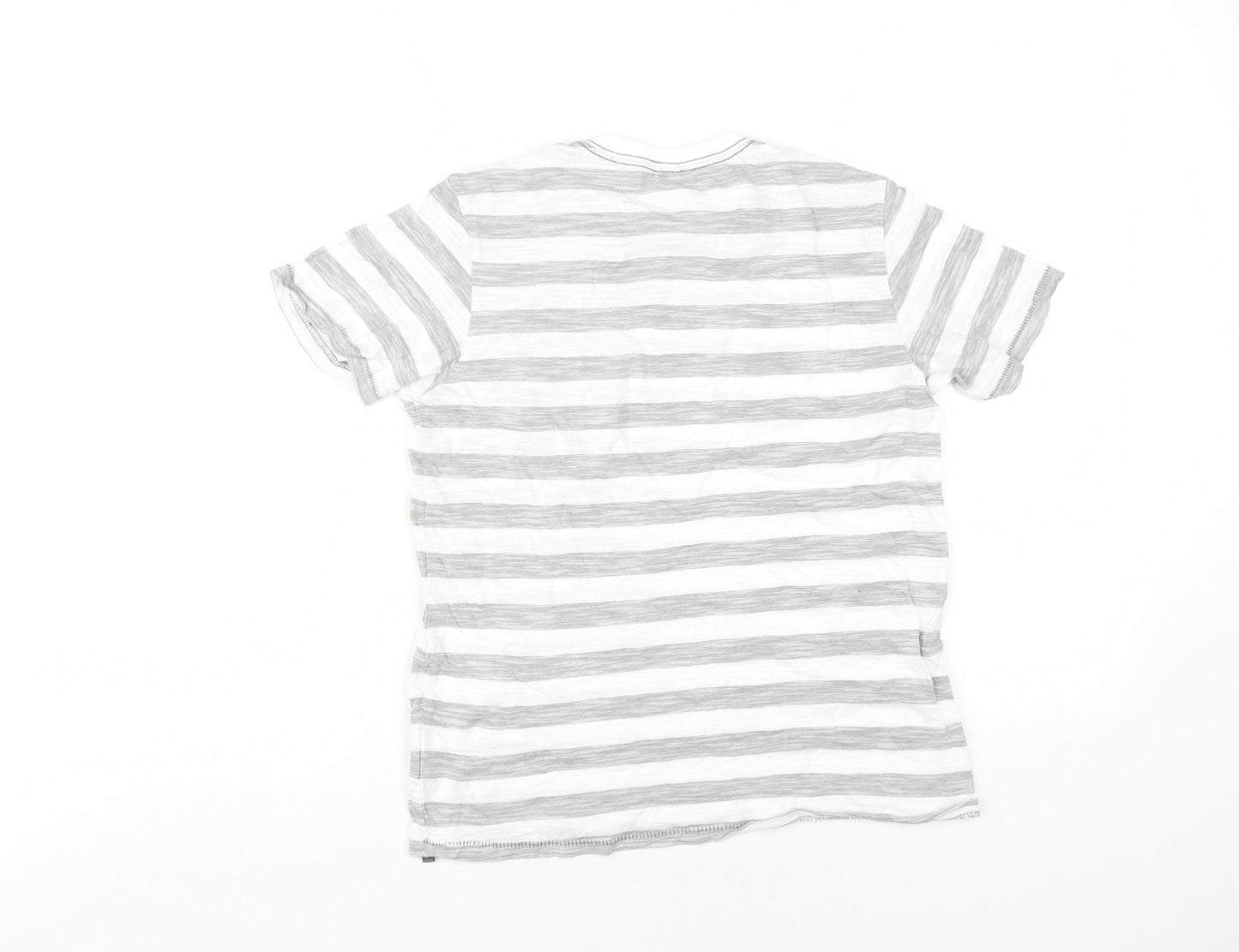 Benetton Boys Grey Striped T-Shirt, Size 10-11 Years, Cotton