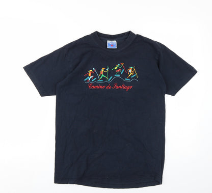Safon Unisex Black Embroidered T-Shirt M