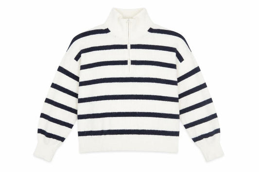 Front view of French Connection Women's L Multicolour Striped jumper