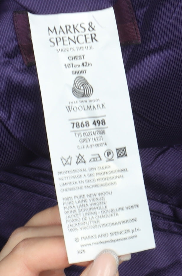 Mens UK Size 42 Marks and Spencer Regular Grey Suit Jacket