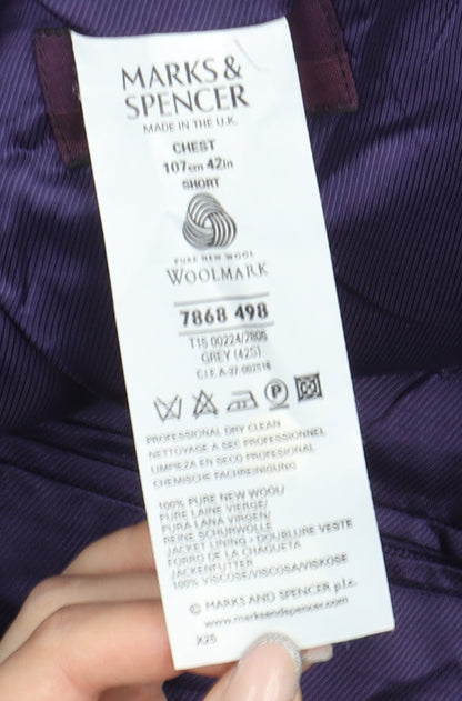 Mens UK Size 42 Marks and Spencer Regular Grey Suit Jacket
