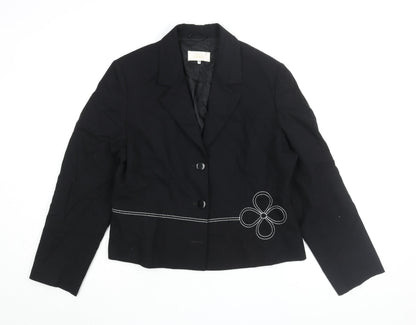 Max Pierre Women's Black Wool Blazer Size 16